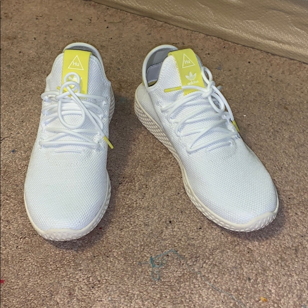 white and yellow pharrell williams adidas shoes